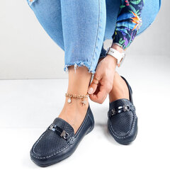 Кожаные черные мокасины с пряжкой цена и информация | Женские туфли | pigu.lt