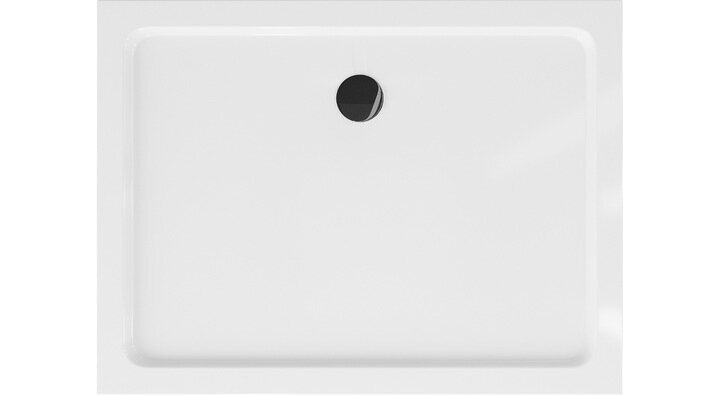 Stačiakampis dušo padėklas Mexen Flat Slim su sifonu, White+Black, 120x70,80,90,100 cm kaina ir informacija | Dušo padėklai | pigu.lt