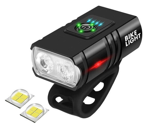 4T6 USB dviračio žibintas + galinis žibintas kaina ir informacija | Žibintai ir atšvaitai dviračiams | pigu.lt