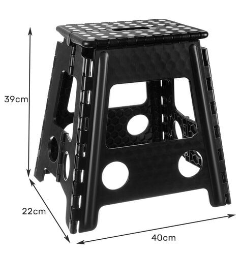 Sulankstoma taburetė juodai balta 39cm цена и информация | Buitinės kopėčios, rampos | pigu.lt