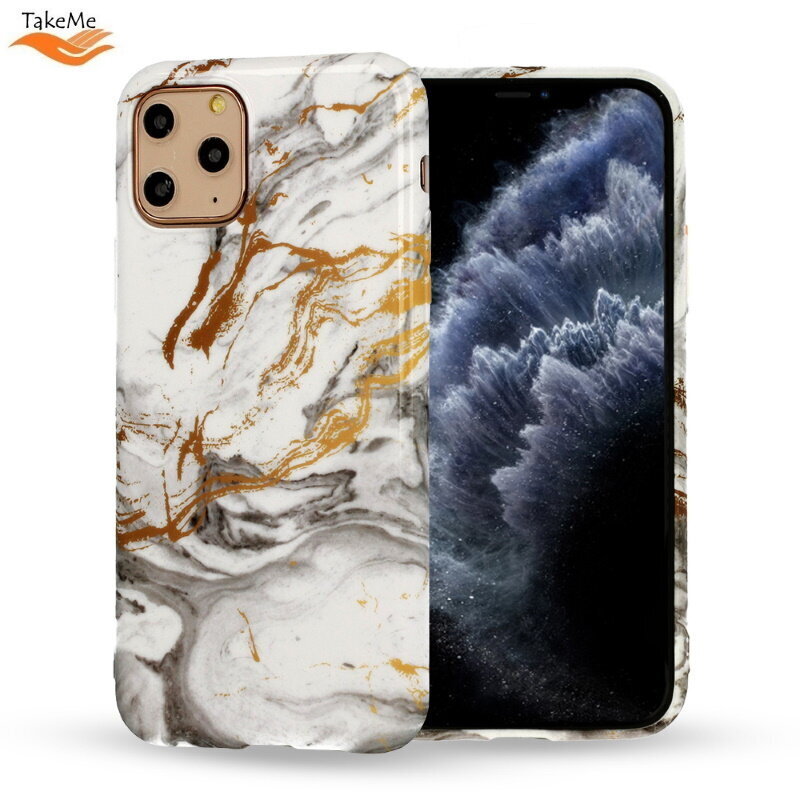 Prekė su pažeidimu. TakeMe Marble Silicone TPU Super Thin Back Cover Case, skirtas Samsung Galaxy A41 (A415F), baltas kaina ir informacija | Telefono dėklai | pigu.lt