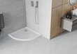 Pusapvalis dušo padėklas Mexen Flat Slim su sifonu, White+Chrome, 70x70, 80x80, 90x90 cm kaina ir informacija | Dušo padėklai | pigu.lt