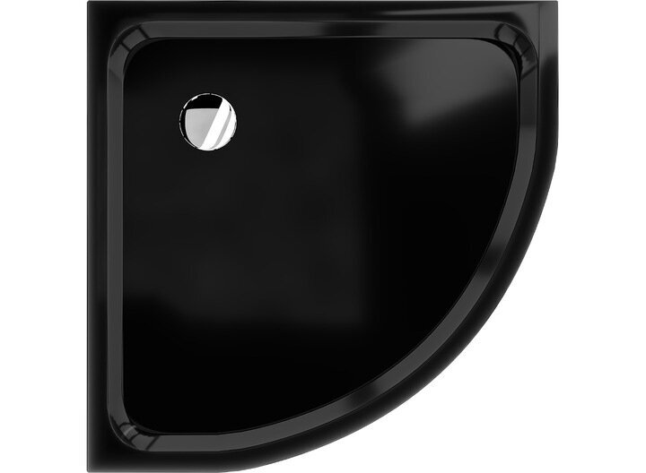 Pusapvalis dušo padėklas Mexen Flat Slim su sifonu, Black+Chrome, 70x70, 80x80, 90x90 cm цена и информация | Dušo padėklai | pigu.lt