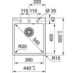 Кухонная раковина из каменной массы Franke Maris MRG 610-39 цена и информация | Раковины на кухню | pigu.lt