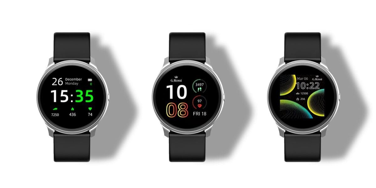 G. Rossi SW010 Silver/Black kaina ir informacija | Išmanieji laikrodžiai (smartwatch) | pigu.lt