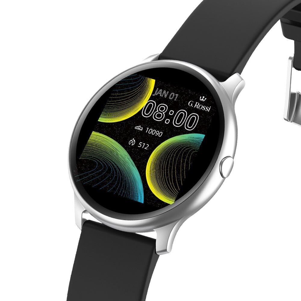 G. Rossi SW010 Silver/Black kaina ir informacija | Išmanieji laikrodžiai (smartwatch) | pigu.lt
