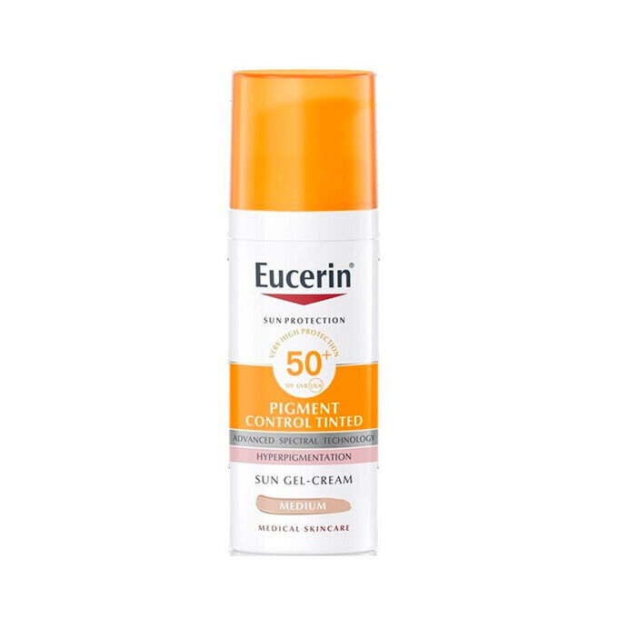 Atspalvį suteikiantis veido kremas nuo saulės Eucerin Sun Pigment Control Tinted SPF50+ 50 ml kaina ir informacija | Kremai nuo saulės | pigu.lt