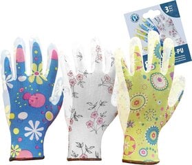 Pirštinės aplietos poliuretanu RGarden, 3 poros цена и информация | Рабочие перчатки | pigu.lt