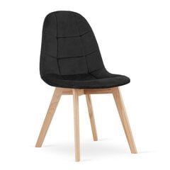 Набор из 4 стульев Bora, черный цвет цена и информация | Стулья для кухни и столовой | pigu.lt