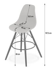 Baro kėdė Lamal, pilka/juoda kaina ir informacija | Virtuvės ir valgomojo kėdės | pigu.lt