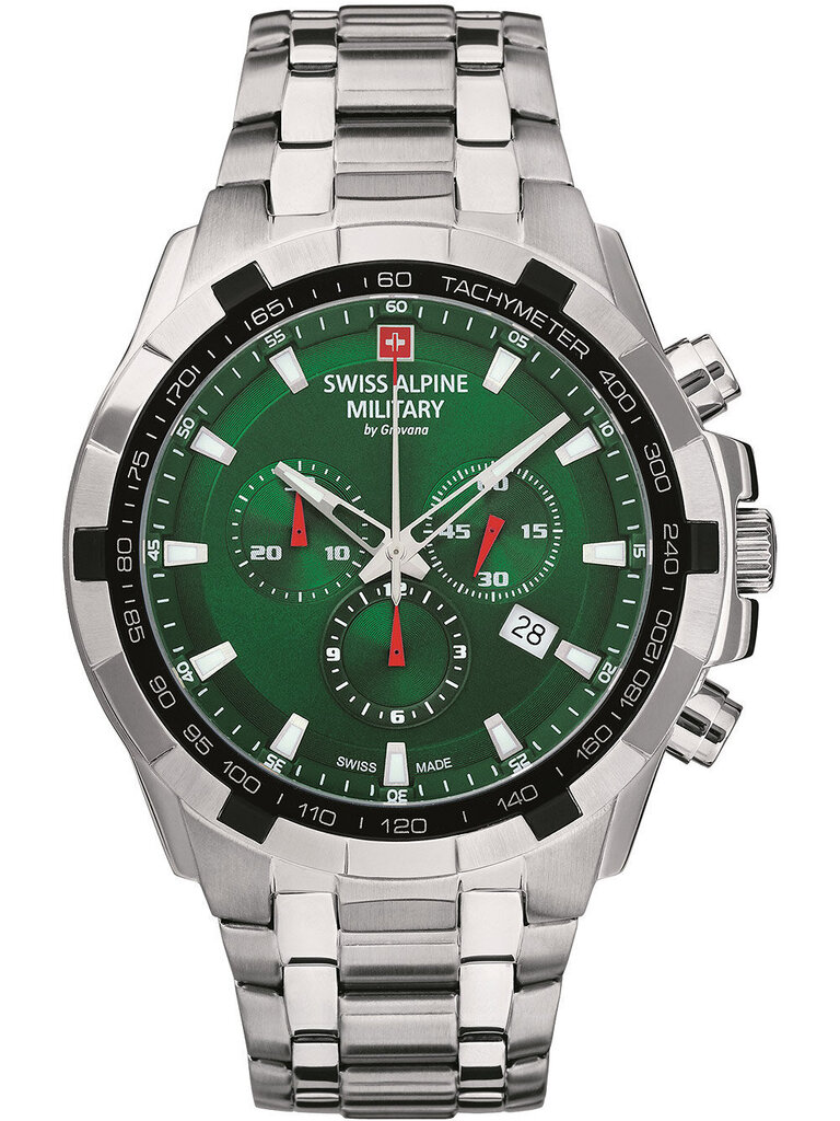 Laikrodis vyrams Swiss Alpine Military, sidabrinis kaina ir informacija | Vyriški laikrodžiai | pigu.lt