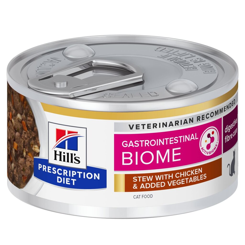 Hill's Prescription Diet Gastrointestinal Biome troškinys katėms su vištiena ir daržovėmis, 82 g. kaina ir informacija | Konservai katėms | pigu.lt