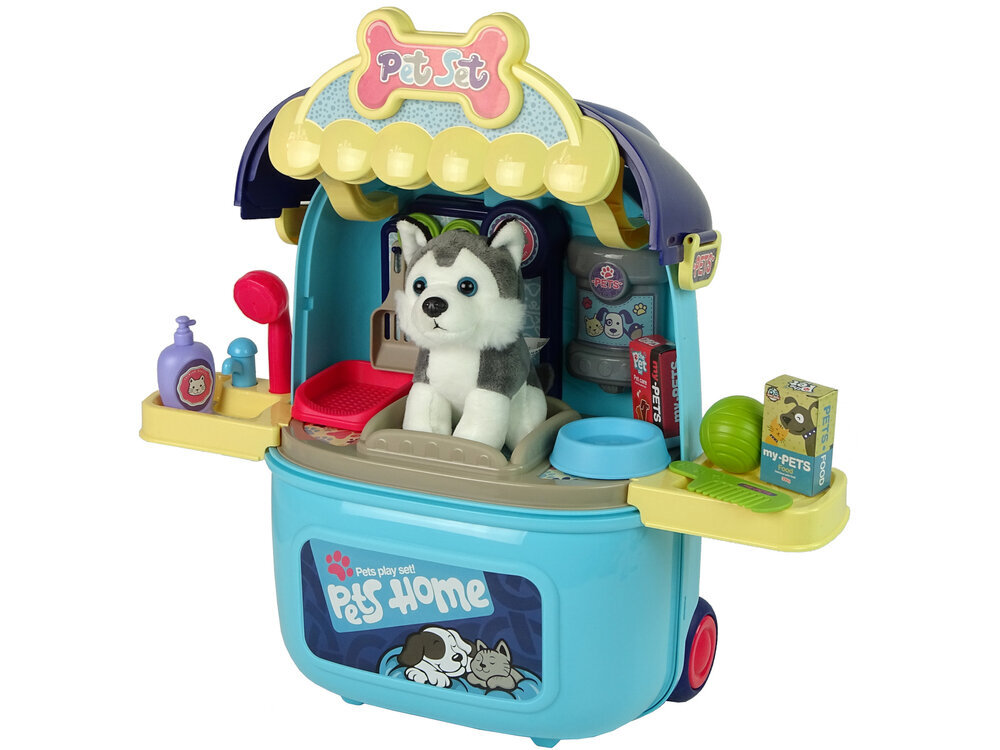 Grožio salonas kuprinėje su šuniuku, mėlynas kaina ir informacija | Žaislai mergaitėms | pigu.lt