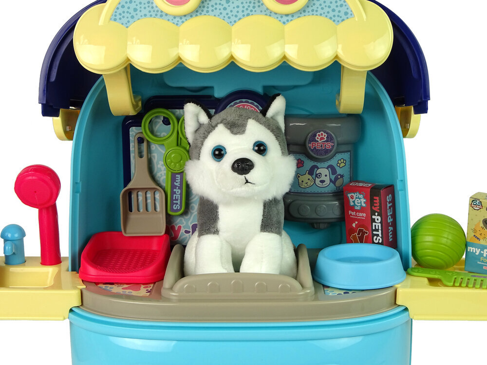 Grožio salonas kuprinėje su šuniuku, mėlynas kaina ir informacija | Žaislai mergaitėms | pigu.lt