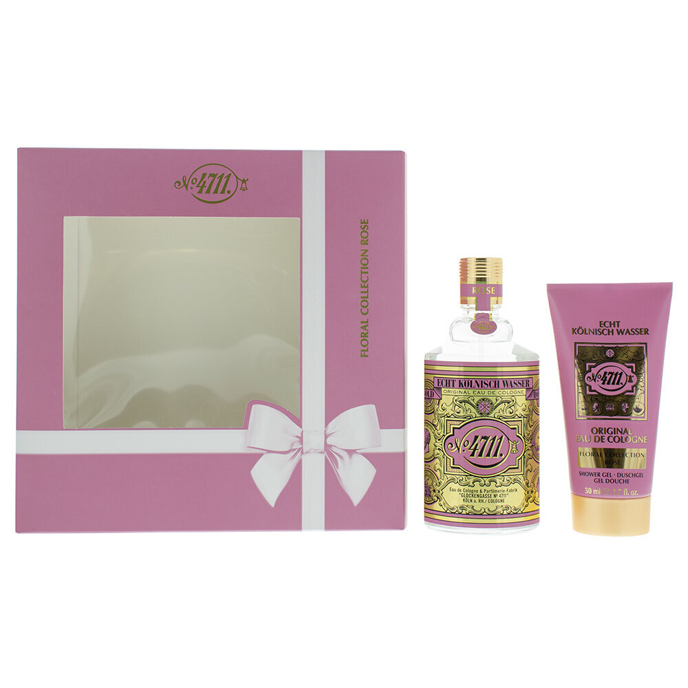 Rinkinys moterims 4711 Ladies Floral Collection Rose: odekolonas EDC, 100 ml + dušo želė, 50 ml kaina ir informacija | Kvepalai moterims | pigu.lt