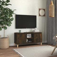TV spintelė su medinėmis kojelėmis, 103,5x35x50 cm, ruda цена и информация | Тумбы под телевизор | pigu.lt