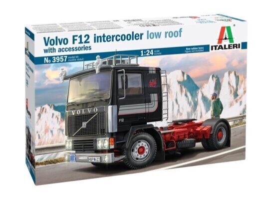 Klijuojamas modelis Italeri Volvo F12 Intercooler Low Roof with Accessories 1:24 3957 3957 цена и информация | Konstruktoriai ir kaladėlės | pigu.lt