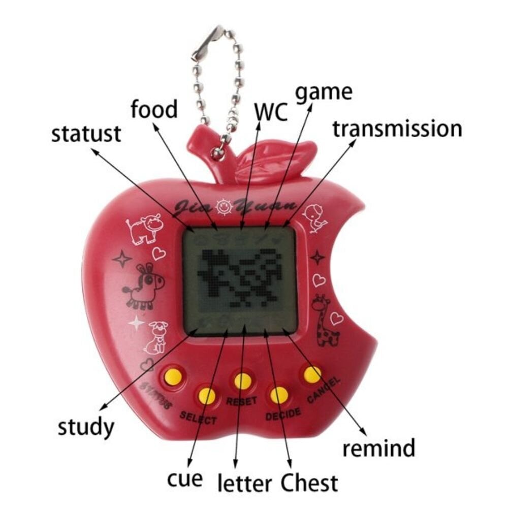 Elektroninis obuolio formos gyvūnėlis Tamagotchi, žalios spalvos kaina ir informacija | Lavinamieji žaislai | pigu.lt