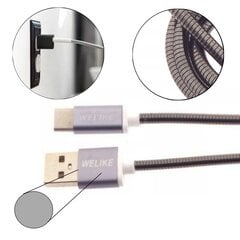 USB-кабель с разъемом USB Type-C, серебристый цвет цена и информация | Кабели для телефонов | pigu.lt