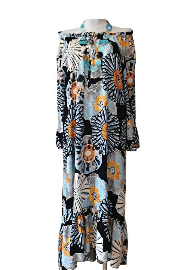 Moteriška suknelė su dideliu gėlių raštu Juice Firenze K5065.468-5 kaina ir informacija | Suknelės | pigu.lt