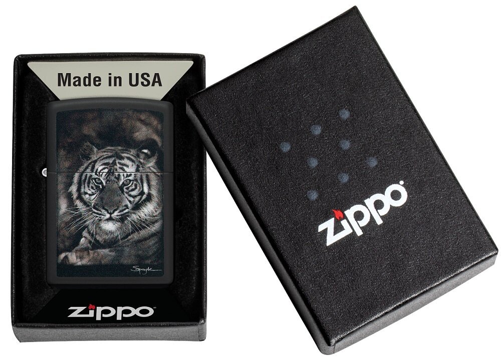 Žiebtuvėlis Zippo 49763 Tiger design kaina ir informacija | Žiebtuvėliai ir priedai | pigu.lt