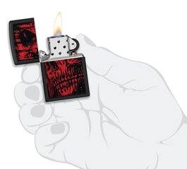 Žiebtuvėlis Zippo 49775 Red Skull Design kaina ir informacija | Žiebtuvėliai ir priedai | pigu.lt