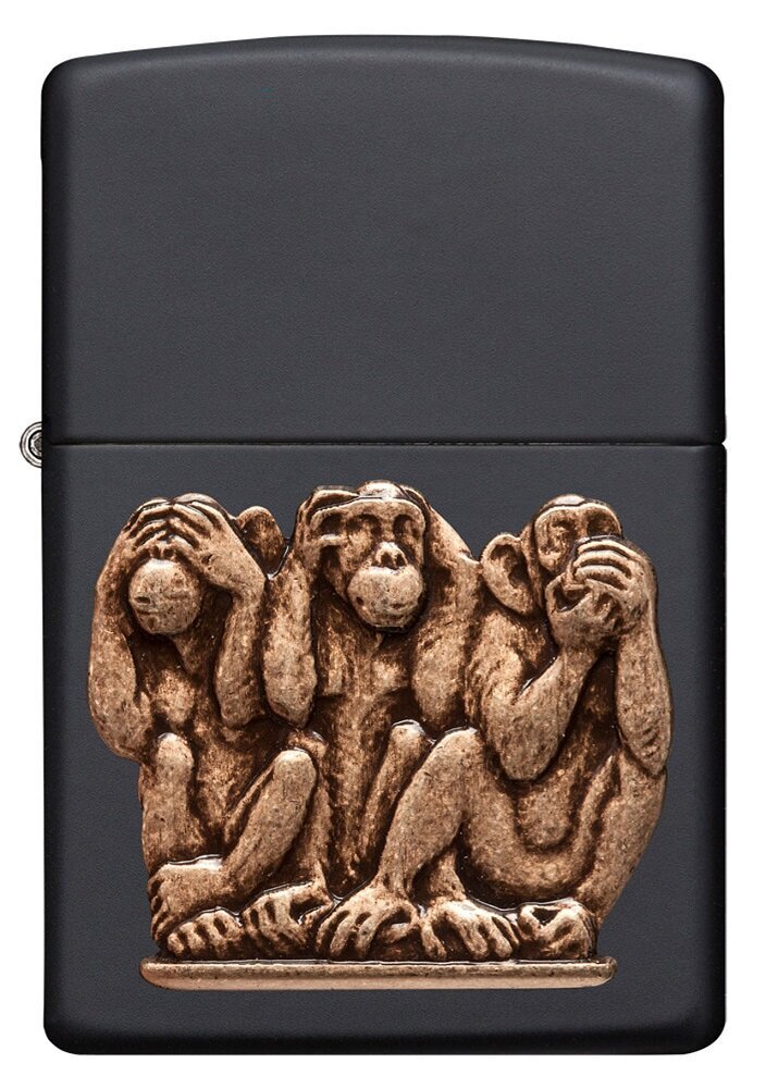 Žiebtuvėlis Zippo 29409 Three Monkeys kaina ir informacija | Žiebtuvėliai ir priedai | pigu.lt