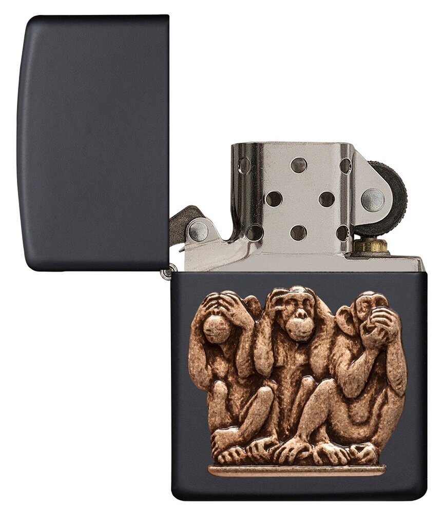 Žiebtuvėlis Zippo 29409 Three Monkeys kaina ir informacija | Žiebtuvėliai ir priedai | pigu.lt