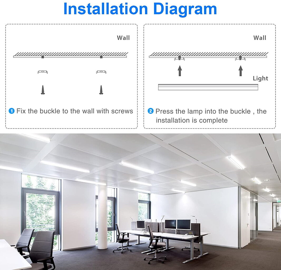 LED šviestuvas G.LUX GL-LED-NEW BATTEN-30W-900mm цена и информация | Lubiniai šviestuvai | pigu.lt