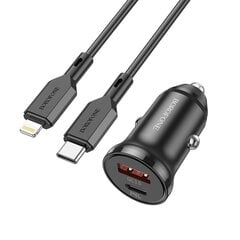 Автомобильная зарядка Borofone BZ18A USB-A/Type-C PD20W+QC3.0 белая цена и информация | Зарядные устройства для телефонов | pigu.lt