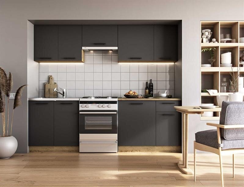 Virtuvės komplektas Halmar Daria, pilkas kaina ir informacija | Virtuvės baldų komplektai | pigu.lt