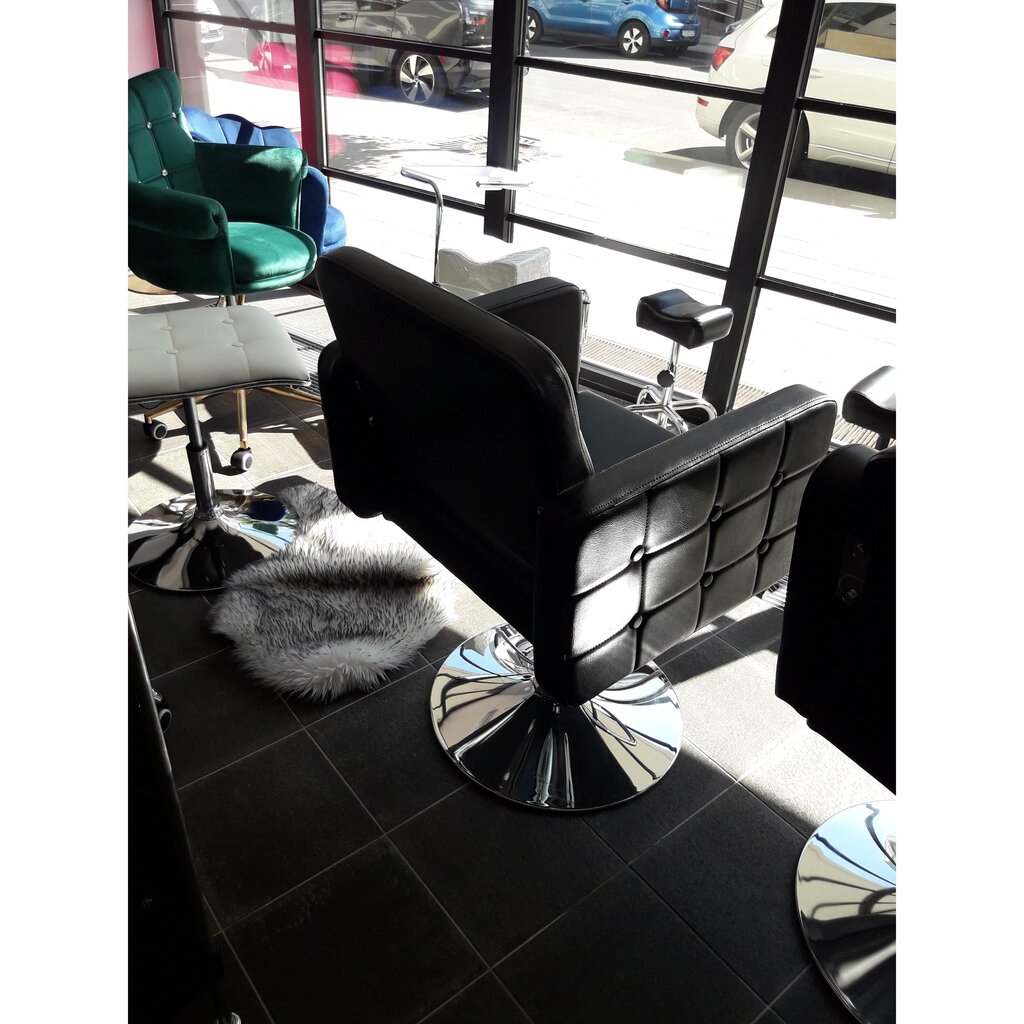 Profesionali kirpyklos kėdė su pakoja Hair System 90-1, juoda kaina ir informacija | Baldai grožio salonams | pigu.lt