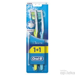 ORAL-B zobu birste 3D White medium 40 1+1 цена и информация | Зубные щетки, пасты | pigu.lt
