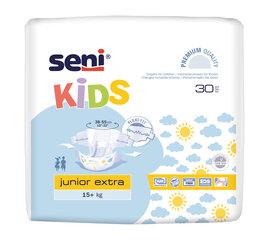 Подгузники Seni Kids Junior Extra (15+ кг), 30 шт. цена и информация | Подгузники | pigu.lt
