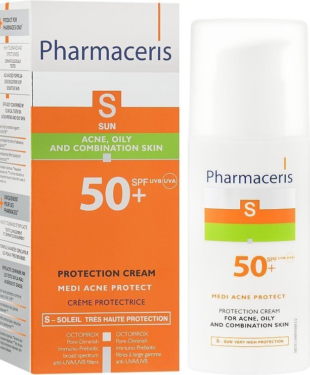 Apsauginis veido kremas nuo saulės Pharmaceris S Medi Acne Protect SPF-50+, 50 ml kaina ir informacija | Kremai nuo saulės | pigu.lt