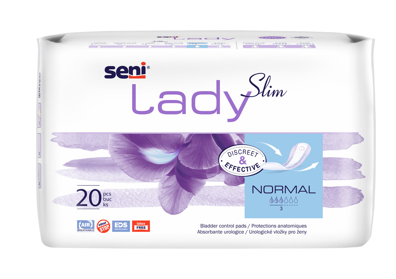 Urologiniai įklotai Seni Lady Slim Normal moterims, 20 vnt. kaina ir informacija | Sauskelnės, įklotai, paklotai suaugusiems | pigu.lt