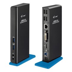 Двойная док-станция i-tec USB 3.0 HDMI DVI Full HD + USB-порт для зарядки цена и информация | Охлаждающие подставки и другие принадлежности | pigu.lt