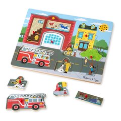 Dėlionė su garsais Ugniagesiai Melissa & Doug kaina ir informacija | Žaislai kūdikiams | pigu.lt