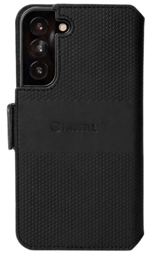 Krusell Leather Phone Wallet, skirtas Samsung Galaxy S22+, juodas kaina ir informacija | Telefono dėklai | pigu.lt