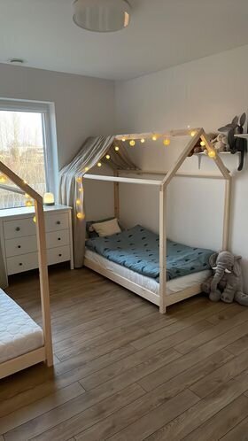 Vaikiška lova namelis SofiHouse R37, 160x70 cm, Nedažyta kaina ir informacija | Vaikiškos lovos | pigu.lt