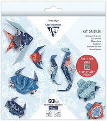 ORIGAMI POPIERIUS CLAIREFONTAINE, 60L. , 70 G., 10X10,15X15,20X20CM, JŪROS GYVŪNAI kaina ir informacija | Sąsiuviniai ir popieriaus prekės | pigu.lt