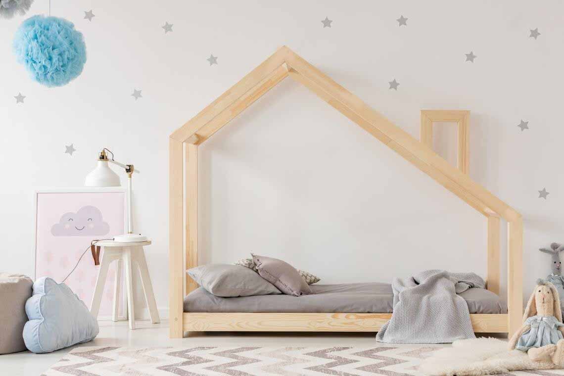 Vaikiška lova namelis SofiHouse R4, 160x70 cm, Nedažyta kaina ir informacija | Vaikiškos lovos | pigu.lt