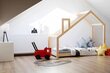 Vaikiška lova namelis SofiHouse R4, 160x80 cm, Nedažyta kaina ir informacija | Vaikiškos lovos | pigu.lt