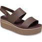 Basutės moterims Crocs™ Brooklyn Low Wedge 200409, rudos kaina ir informacija | Basutės moterims | pigu.lt