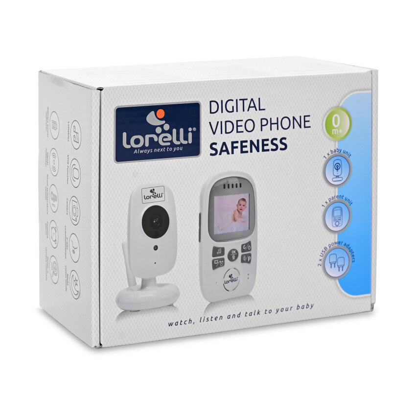 Mobili video auklė Lorelli Digital Video Phone Safeness, balta kaina ir informacija | Mobilios auklės | pigu.lt