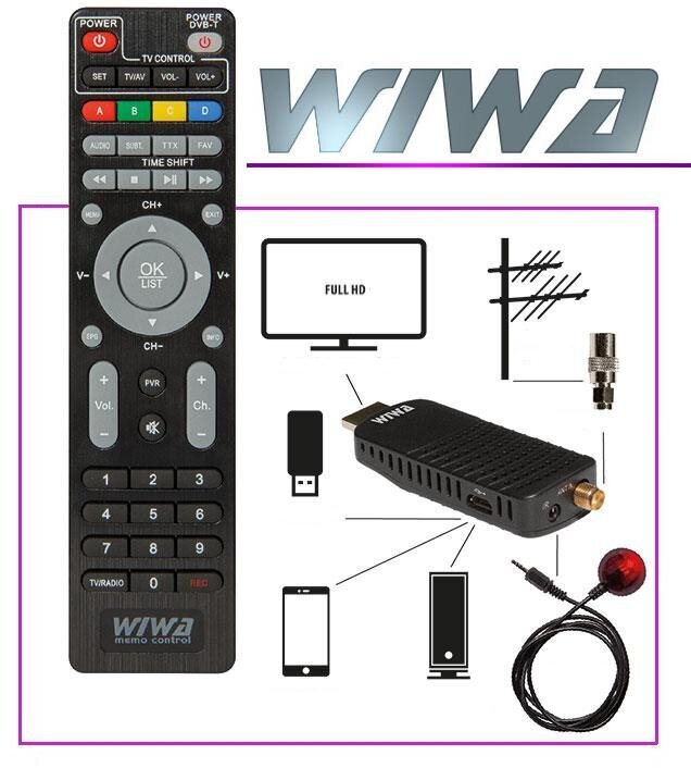 Wiwa H.265 MINI DVB-T/T2 цена и информация | TV antenos ir jų priedai | pigu.lt