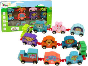 Gyvūnų traukinys vaikams Lean Toys, medinis kaina ir informacija | Žaislai mergaitėms | pigu.lt