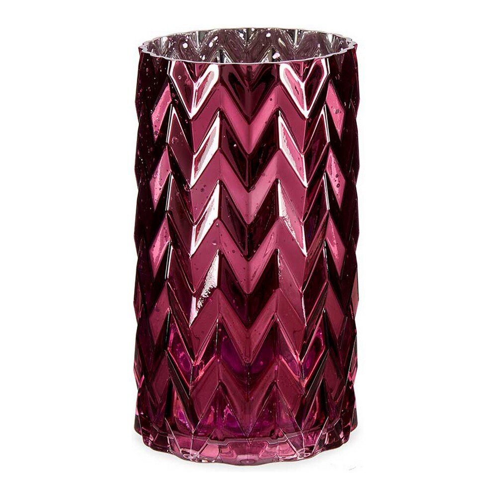 Vaza Rožinė Graviravimas (kviečio) varpa Stiklas (11,3 x 19,5 x 11,3 cm) kaina ir informacija | Vazos | pigu.lt