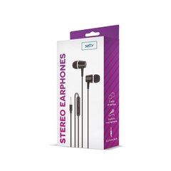 Setty wired earphones black kaina ir informacija | Ausinės | pigu.lt