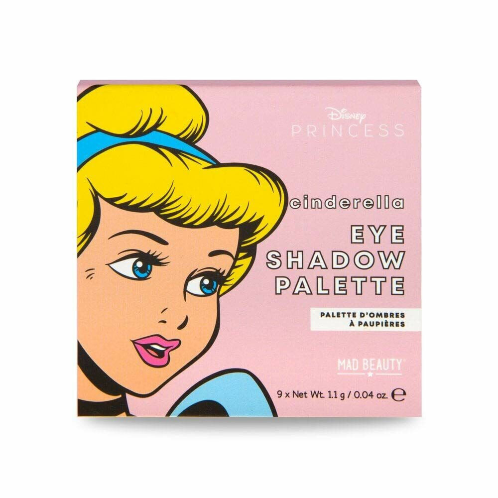 Akių šešėlių paletė Mad Beauty DIsney Princess Cinderelle Mini, 9 x 1,1 g цена и информация | Akių šešėliai, pieštukai, blakstienų tušai, serumai | pigu.lt